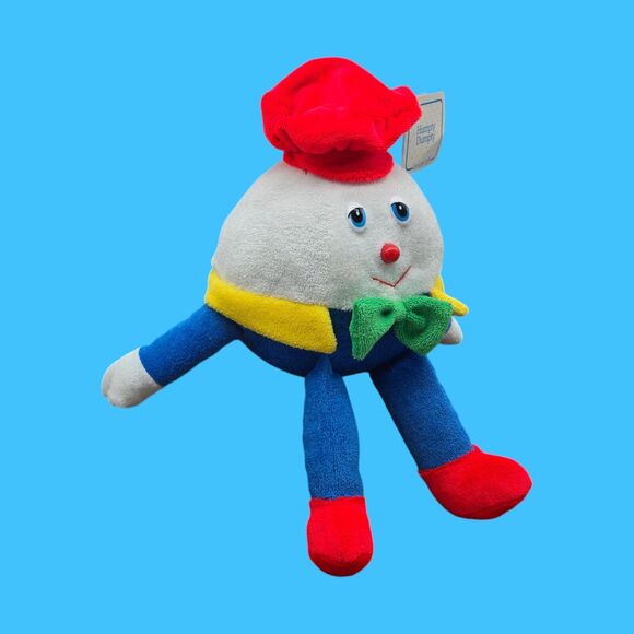 Vintage Eden Baby Humpty Dumpty Terry Cloth Rattle Plush Stuffed Nostalgic Toy - Picture 3 of 8